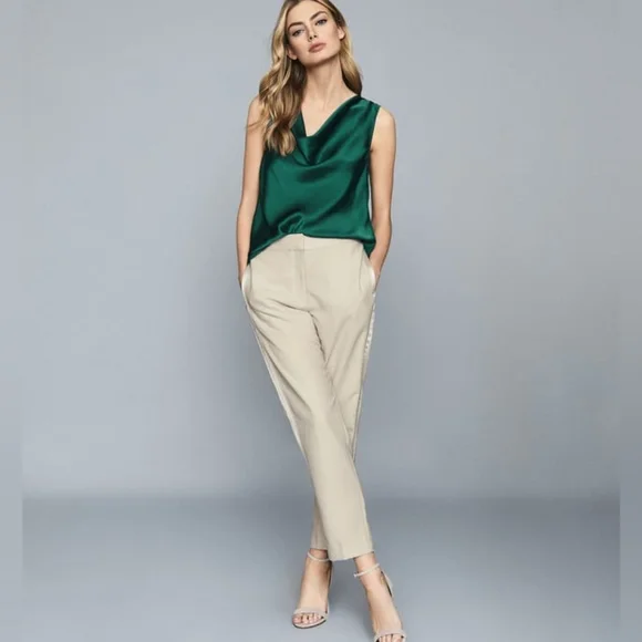 NWT REISS | Elle Satin Cowl Neck Top - Picture 5 of 6